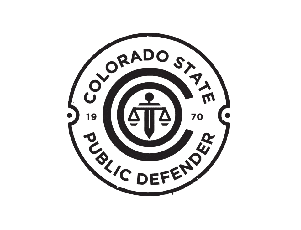 Black and white Colorado Public Defenders logo