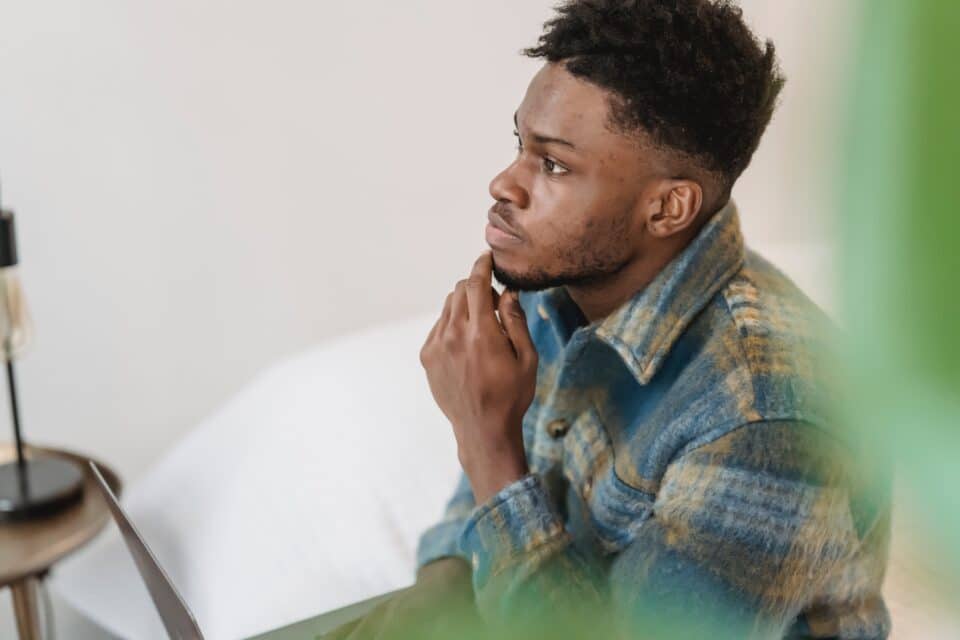 A man thinking.